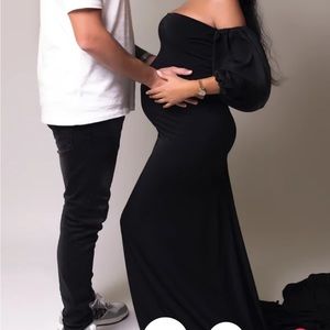 Anyuta couture maternity dress. extended train (really long)